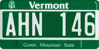VT license plate AHN146