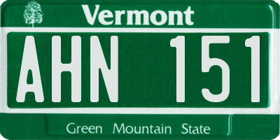 VT license plate AHN151