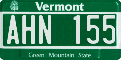 VT license plate AHN155