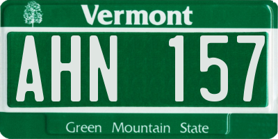 VT license plate AHN157