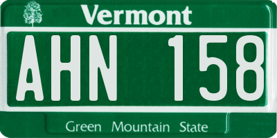 VT license plate AHN158