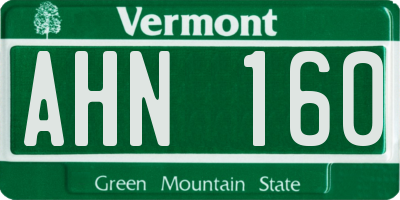 VT license plate AHN160