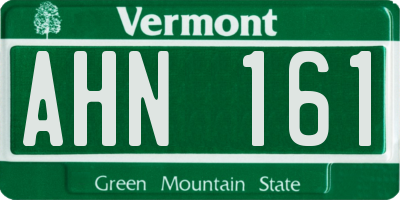 VT license plate AHN161