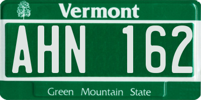 VT license plate AHN162
