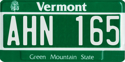 VT license plate AHN165