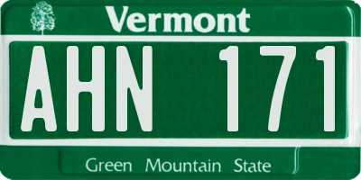 VT license plate AHN171