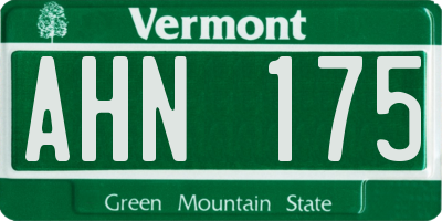 VT license plate AHN175