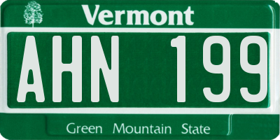 VT license plate AHN199