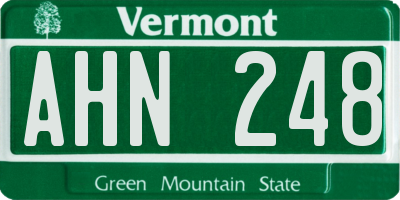 VT license plate AHN248