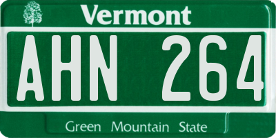 VT license plate AHN264