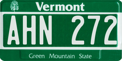 VT license plate AHN272