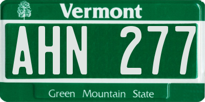 VT license plate AHN277