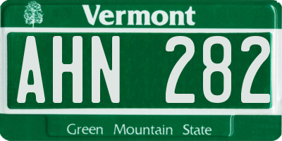 VT license plate AHN282