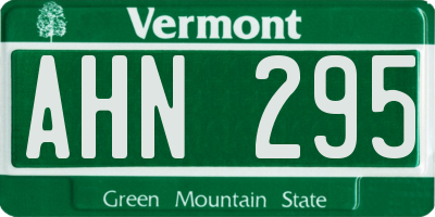 VT license plate AHN295