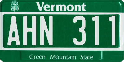 VT license plate AHN311
