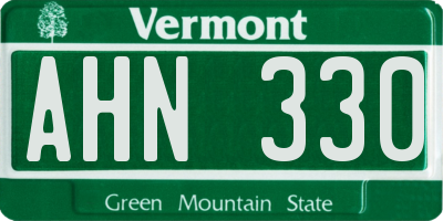 VT license plate AHN330