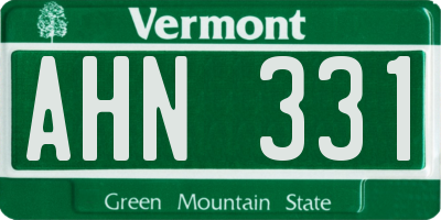 VT license plate AHN331