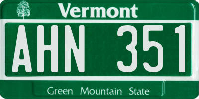 VT license plate AHN351