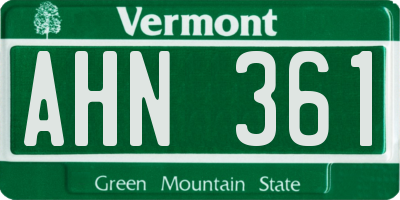 VT license plate AHN361