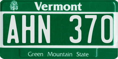 VT license plate AHN370