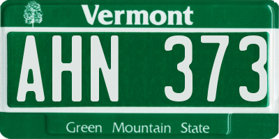 VT license plate AHN373