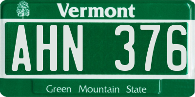 VT license plate AHN376