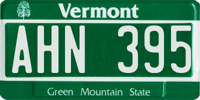 VT license plate AHN395