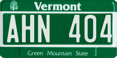VT license plate AHN404