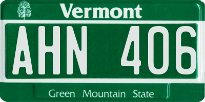 VT license plate AHN406