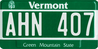 VT license plate AHN407