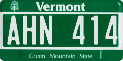 VT license plate AHN414