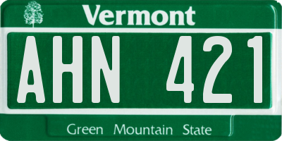 VT license plate AHN421