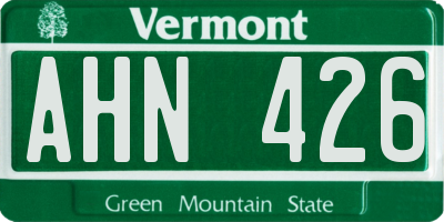 VT license plate AHN426