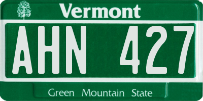 VT license plate AHN427