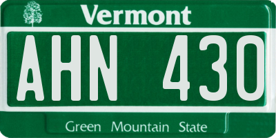 VT license plate AHN430