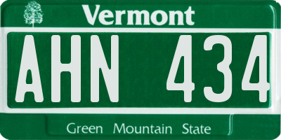 VT license plate AHN434