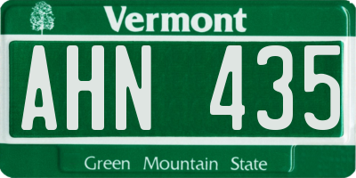 VT license plate AHN435