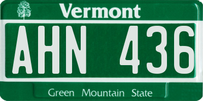 VT license plate AHN436