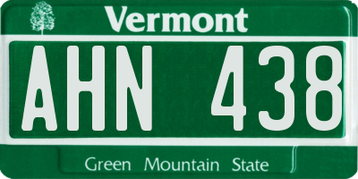 VT license plate AHN438