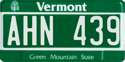 VT license plate AHN439