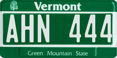 VT license plate AHN444