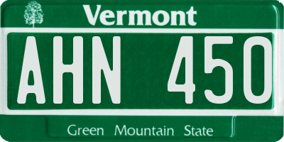 VT license plate AHN450