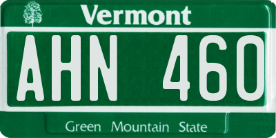 VT license plate AHN460