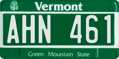 VT license plate AHN461