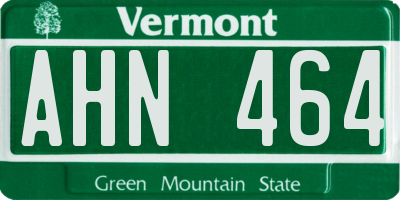 VT license plate AHN464