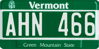 VT license plate AHN466