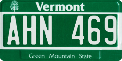 VT license plate AHN469