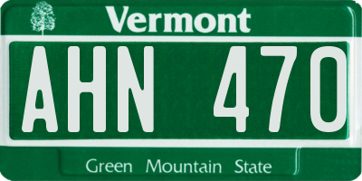 VT license plate AHN470
