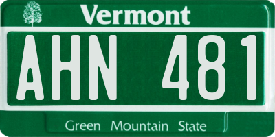 VT license plate AHN481