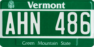 VT license plate AHN486
